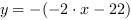 y = -(-2*x-22)