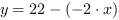 y = 22-(-2*x)