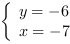 /| y = -6| x = -7