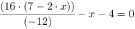 (16*(7-2*x))/(-12)-x-4 = 0