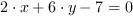 2*x+6*y-7 = 0