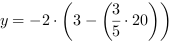 y = -2*(3-(3/5*20))