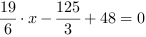 19/6*x-125/3+48 = 0