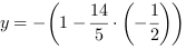 y = -(1-14/5*(-1/2))