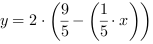 y = 2*(9/5-(1/5*x))