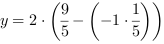 y = 2*(9/5-(-1*1/5))