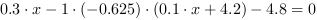 0.3*x-1*(-0.625)*(0.1*x+4.2)-4.8 = 0