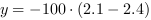 y = -100*(2.1-2.4)