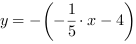 y = -(-1/5*x-4)