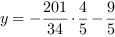 y = -201/34*4/5-9/5