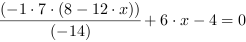 (-1*7*(8-12*x))/(-14)+6*x-4 = 0