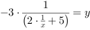 -3*(2*x^-1+5)^-1 = y^1