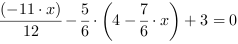 (-11*x)/12-5/6*(4-7/6*x)+3 = 0