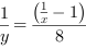 y^-1 = (x^-1-1)/8