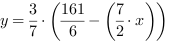 y = 3/7*(161/6-(7/2*x))