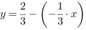 y = 2/3-(-1/3*x)