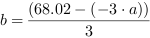 b = (68.02-(-3*a))/3