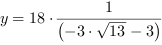 y = 18*(-3*13^(1/2)-3)^-1