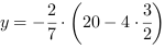 y = -2/7*(20-4*3/2)