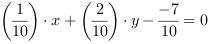 (1/10)*x+(2/10)*y-(-7/10) = 0