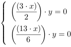 /| ((3*x)/2)*y = 0| ((13*x)/6)*y = 0