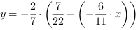 y = -2/7*(7/22-(-6/11*x))