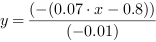 y = (-(0.07*x-0.8))/(-0.01)