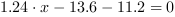 1.24*x-13.6-11.2 = 0