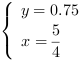 /| y = 0.75| x = 5/4