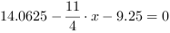 14.0625-11/4*x-9.25 = 0