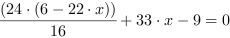 (24*(6-22*x))/16+33*x-9 = 0