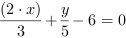 (2*x)/3+y/5-6 = 0