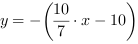 y = -(10/7*x-10)