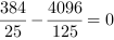 384/25-4096/125 = 0