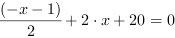 (-x-1)/2+2*x+20 = 0