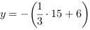 y = -(1/3*15+6)