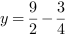 y = 9/2-3/4