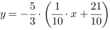 y = -5/3*(1/10*x+21/10)