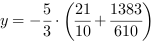 y = -5/3*(21/10+1383/610)