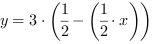 y = 3*(1/2-(1/2*x))