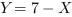 Y = 7-X